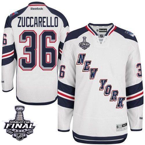 Rangers #36 Mats Zuccarello White 2014 Stadium Series With Stanley Cup Finals Stitched NHL Jersey