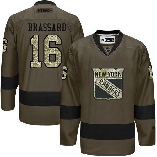 Rangers #16 Derick Brassard Green Salute to Service Stitched NHL Jersey