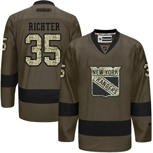 Rangers #35 Mike Richter Green Salute to Service Stitched NHL Jersey