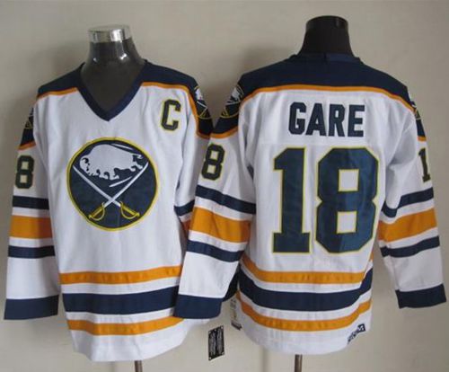 Sabres #18 Danny Gare White CCM Throwback Stitched NHL Jersey