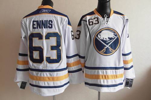Sabres #63 Tyler Ennis White Road Stitched NHL Jersey