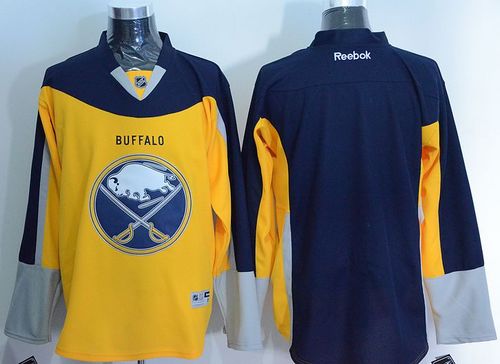 Sabres Blank Yellow/Navy Blue Alternate Stitched NHL Jersey