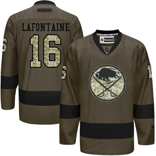 Sabres #16 Pat Lafontaine Green Salute to Service Stitched NHL Jersey