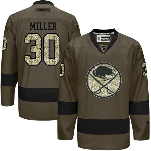 Sabres #30 Ryan Miller Green Salute to Service Stitched NHL Jersey