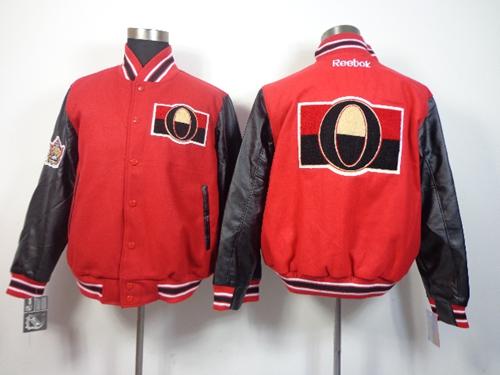 Ottawa Senators Blank Satin Button Up Red NHL Jacket