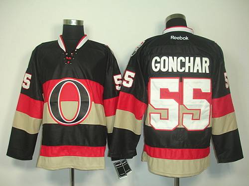 Senators #55 Sergei Gonchar Black Third Stitched NHL Jersey