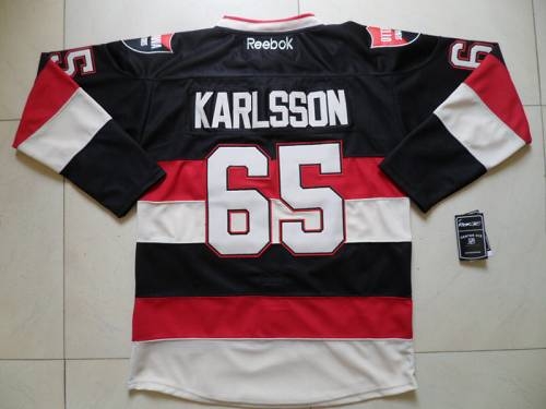 Senators #65 Erik Karlsson Black Third Stitched NHL Jersey