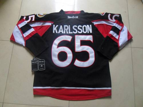 Senators #65 Erik Karlsson Black New Third Stitched NHL Jersey