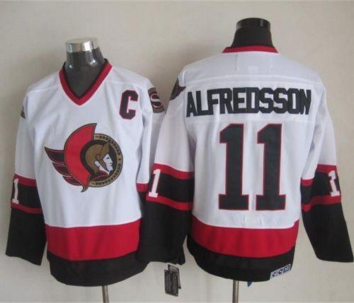Senators #11 Daniel Alfredsson White CCM Throwback Stitched NHL Jersey
