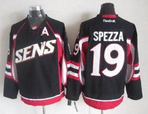Senators #19 Jason Spezza Black Throwback Stitched NHL Jersey