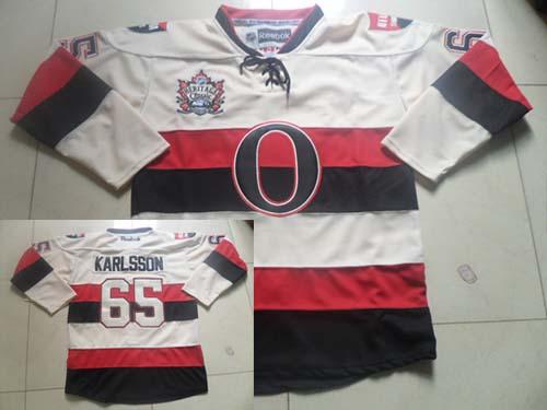 Senators #65 Erik Karlsson Cream 2014 Heritage Classic Stitched NHL Jersey