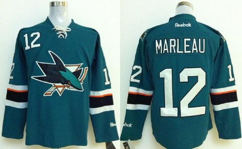 Sharks #12 Patrick Marleau Stitched Blue NHL Jersey