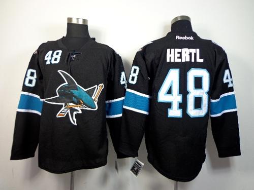 Sharks #48 Tomas Hertl Black Stitched NHL Jersey