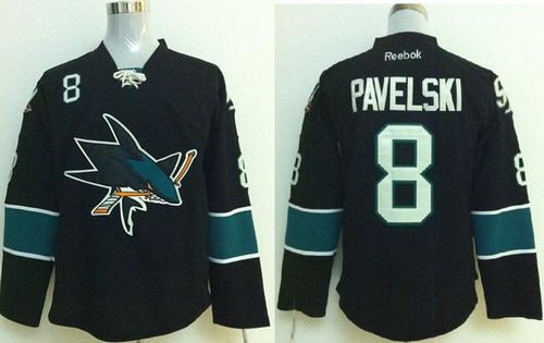 Sharks #8 Joe Pavelski Stitched Black NHL Jersey