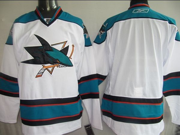 Sharks Blank Stitched White NHL Jersey