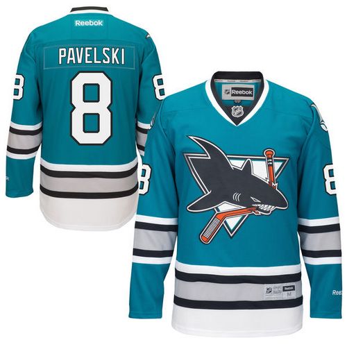 Sharks #8 Joe Pavelski Teal 25th Anniversary Stitched NHL Jersey