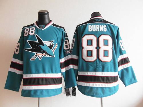 Sharks #88 Brent Burns Blue Stitched NHL Jersey