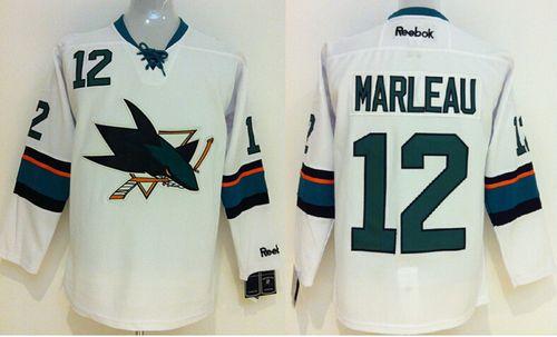 Sharks #12 Patrick Marleau White Stitched NHL Jersey