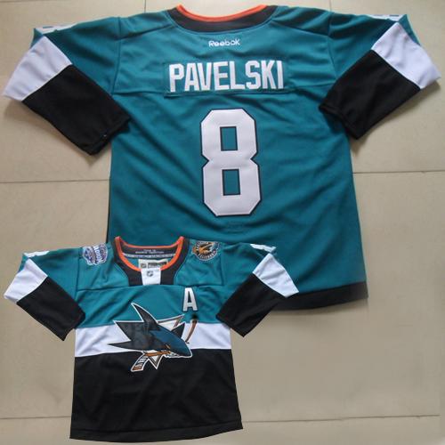 Sharks #8 Joe Pavelski Teal/Black 2015 Stadium Series Stitched NHL Jersey