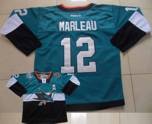 Sharks #12 Patrick Marleau Teal/Black 2015 Stadium Series Stitched NHL Jersey