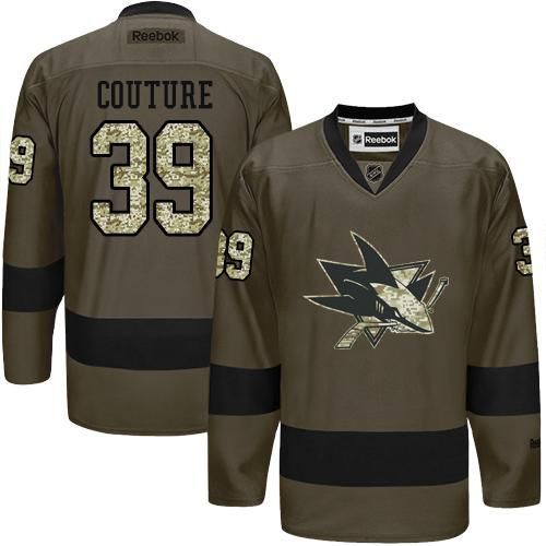 Sharks #39 Logan Couture Green Salute to Service Stitched NHL Jersey