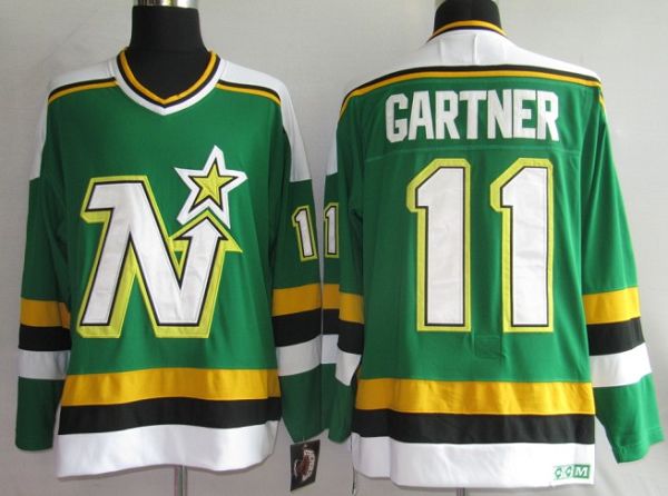 Stars #11 Mike Gartner Stitched Green CCM Throwback NHL Jersey