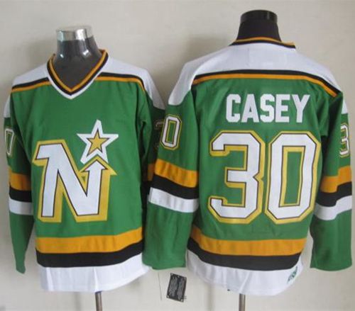 Stars #30 Jon Casey Green CCM Throwback Stitched NHL Jersey