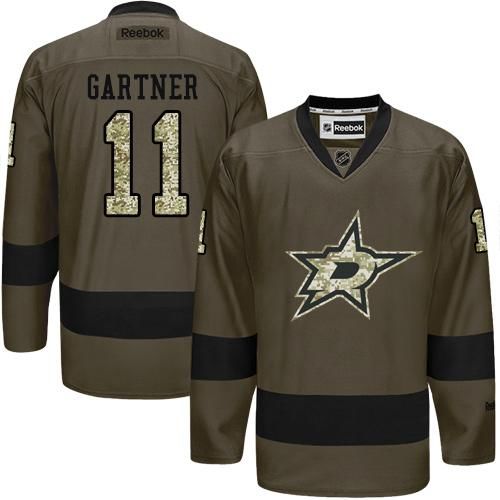 Stars #11 Mike Gartner Green Salute to Service Stitched NHL Jersey