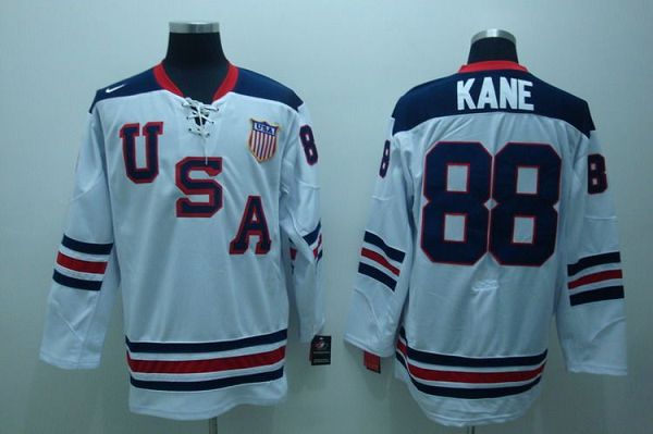 2010 Olympic Team USA #88 Patrick Kane Stitched White 1960 Throwback NHL Jersey