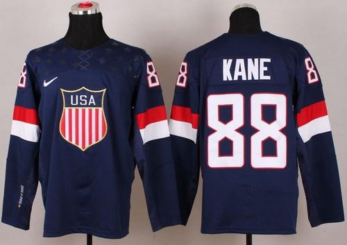 2014 Olympic Team USA #88 Patrick Kane Navy Blue Stitched NHL Jersey