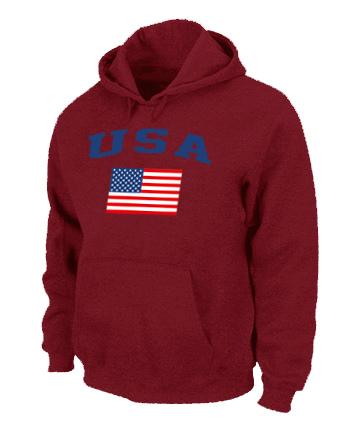 USA Olympics USA Flag Pullover NHL Hoodie Red