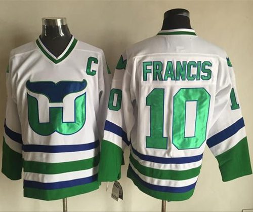 Whalers #10 Ron Francis White CCM Throwback Stitched NHL Jersey