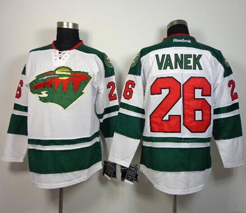 Wild #26 Thomas Vanek White Stitched NHL Jersey