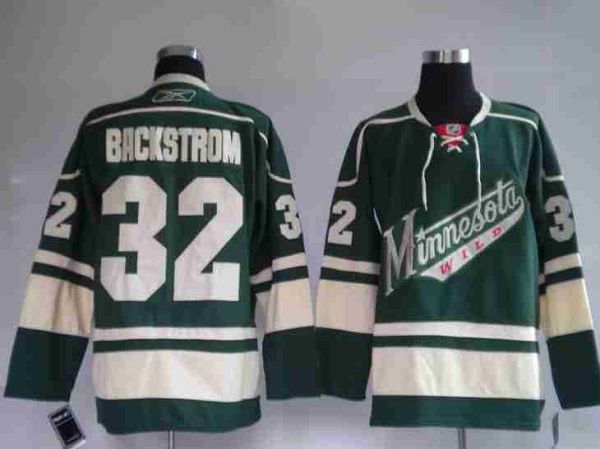 Wild #32 Niklas Backstrom Stitched Green NHL Jersey