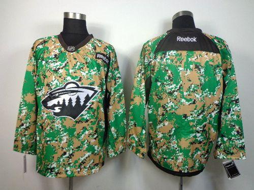 Wild Blank Camo Veterans Day Practice Stitched NHL Jersey