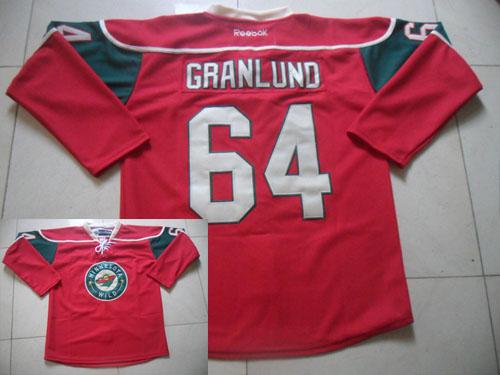 Wild #64 Mikael Granlund Red Stitched NHL Jersey