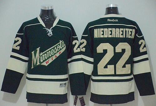 Wild #22 Nino Niederreiter Green Stitched NHL Jersey
