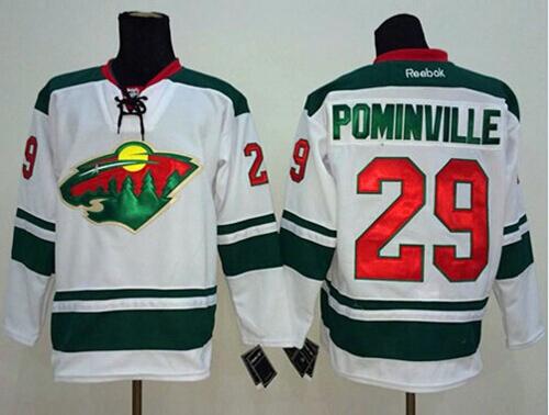 Wild #29 Jason Pominville White Stitched NHL Jersey