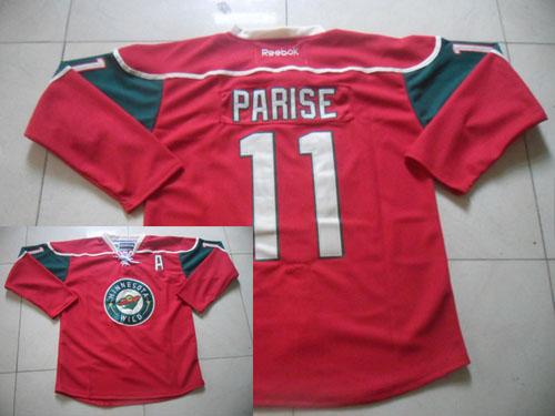 Wild #11 Zach Parise Red Stitched NHL Jersey