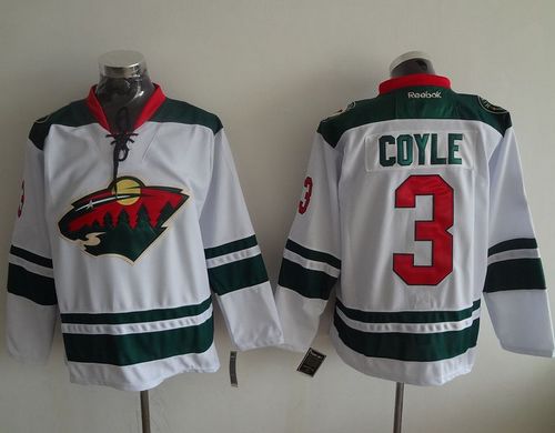 Wild #3 Charlie Coyle White Stitched NHL Jersey