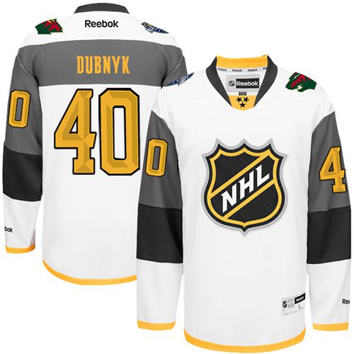 Wild #40 Devan Dubnyk White 2016 All Star Stitched NHL Jersey