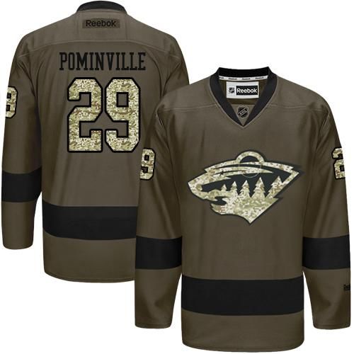 Wild #29 Jason Pominville Green Salute to Service Stitched NHL Jersey