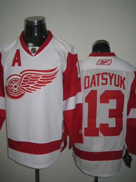 Red Wings #13 Pavel Datsyuk Stitched White NHL Jersey