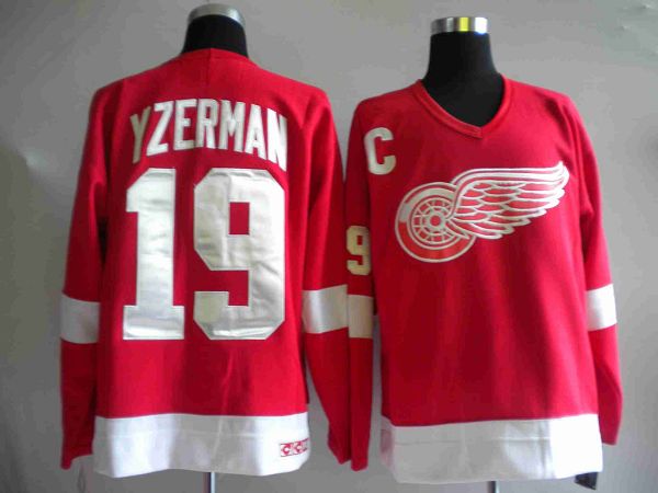 Red Wings #19 Steve Yzerman Stitched Red NHL Jersey
