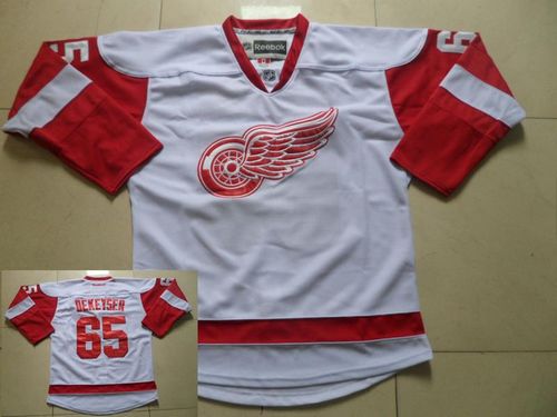 Red Wings #65 Danny DeKeyser White Stitched NHL Jersey