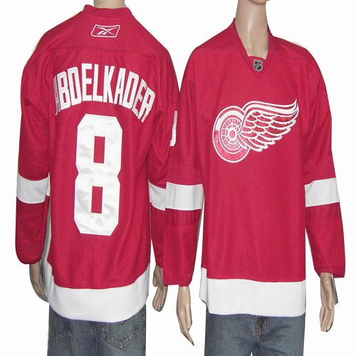 Red Wings #8 Justin Abdelkader Red Stitched NHL Jersey