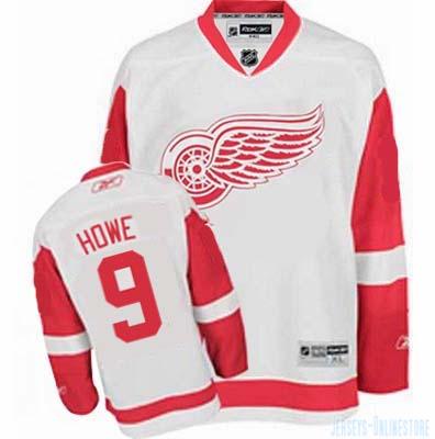 Red Wings #9 Gordie Howe White Stitched NHL Jersey