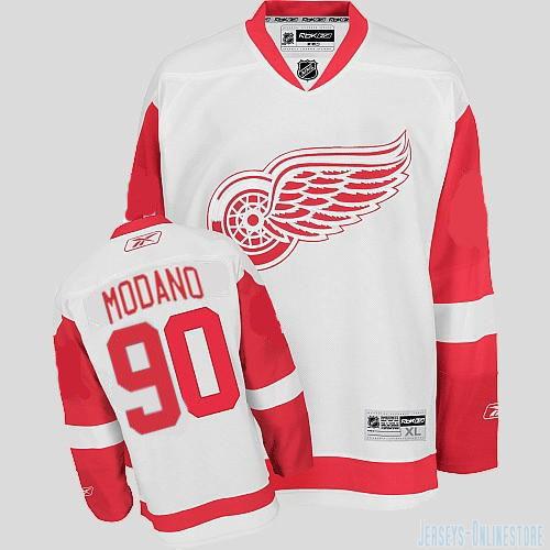 Red Wings #90 Mike Modano White Stitched NHL Jersey