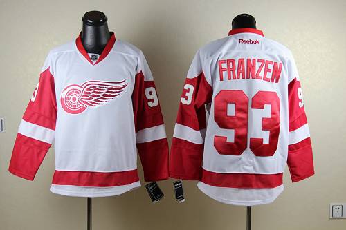 Red Wings #93 Johan Franzen White Stitched NHL Jersey