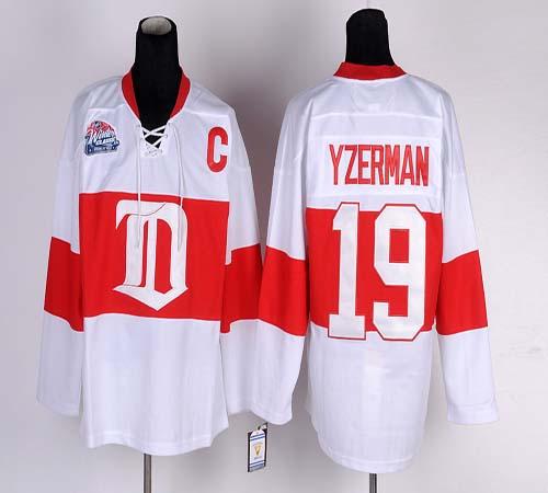 Red Wings #19 Steve Yzerman White Winter Classic Stitched NHL Jersey
